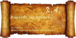 Kapitány Albert névjegykártya